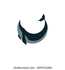 simple vector curved shark logo