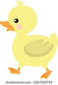 simple vector cute duck yellow 