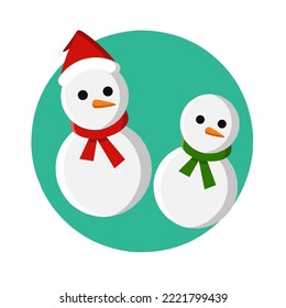 Simple vector lindo muñeco de nieve, especial de navidad 
