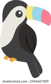 Simple vector cute Toucan bird 