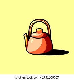 simple vector deaign of red teapot