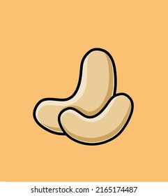 Simple vector of delicious and beautiful cashew nuts.