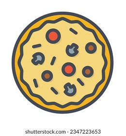 un simple vector que representa los alimentos. describe una comida de pizza