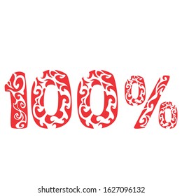 Simple Vector Design of a 100 Percent Discount Label in Red