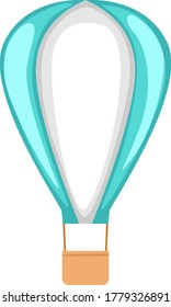 Simple Vector Design of an Air Balloon in White and Blue