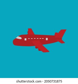 einfaches Vektordesign des Flugzeugs, das in der Luft fliegt