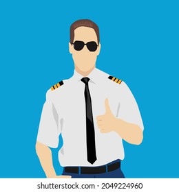 simple vector design of an airplane pilot