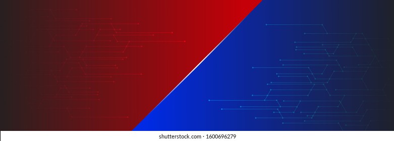 simple vector design background that is divided into two colors red and blue
