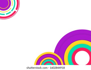 Simple vector design background with the theme of a circle pattern on both corners of the sides