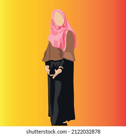 einfaches Vektordesign einer schönen Hijab-Frau