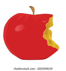 diseño simple vectorial de una manzana mordida