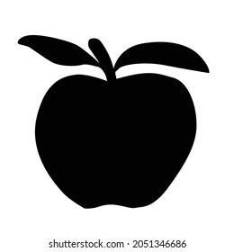 diseño simple vectorial de una manzana negra