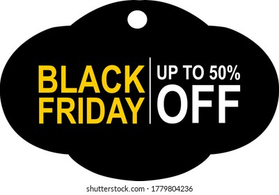 Simple Vector Design of Black Friday Discount Labels in Black and Yellow
