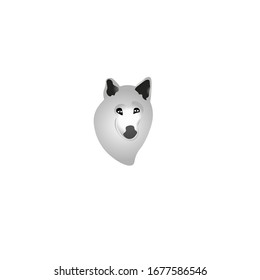 Simple Vector Design of Black and White Head Wolf