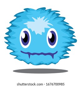 Simple Vector Design of Blue Cute Monster