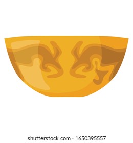 Diseño vectorial simple de un cuenco en naranja