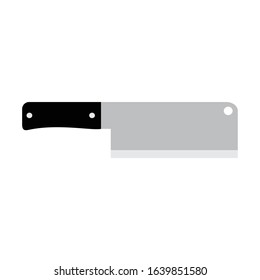 Simple Vector Design of a Butcher Knife in Black and Silver