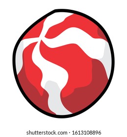 Simple Vector Design of a Candy in White and Red