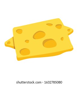 Simple Vector Design of a Cheese in Yellow