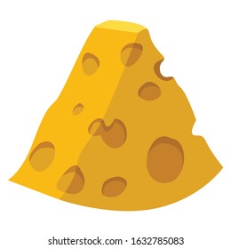 Simple Vector Design of a Cheese in Yellow