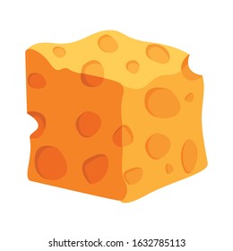 Simple Vector Design of a Cheese in Yellow