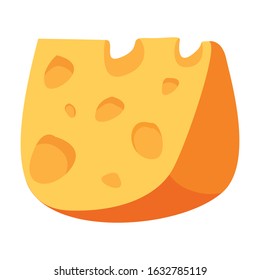 Simple Vector Design of a Cheese in Yellow