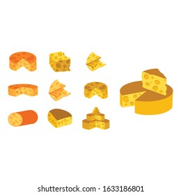 Simple Vector Design of a Cheese in Yellow