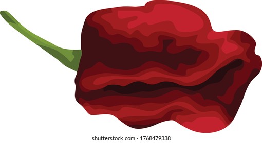 Simple Vector Design of Chili in Black and Red