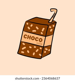 Simple vector design for chocolate flavored milk drink packaging suitable for packaging covers, symbols, logos, business