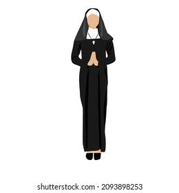 A Simple Vector Design Of A Christian Nun