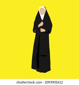 a simple vector design of a christian nun