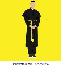 a simple vector design of a christian priest