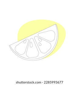 Simple vector design of citrus fruit. Lemon, orange, lime. Outline, silhouette 