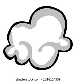 Simple Vector Design of a Cloud in White