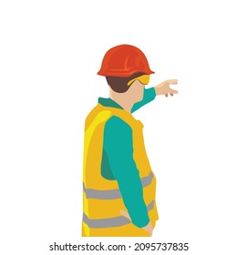 simple vector design of a construction worker