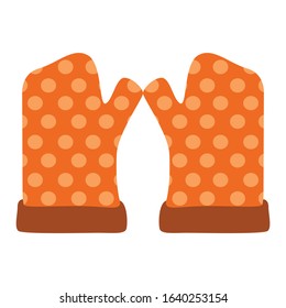Simple Vector Design of Cooking Gloves in Orange