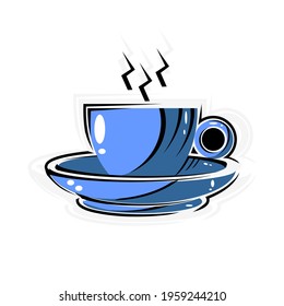 simple vector design of cup of coffee with white background