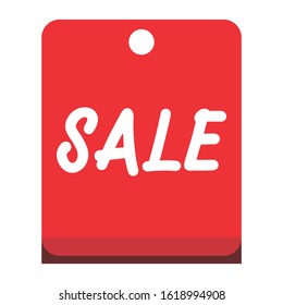 Simple Vector Design of a Discount Label in Red