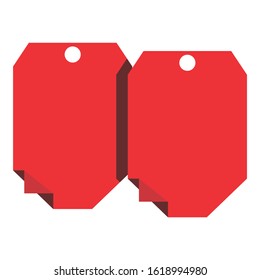 Simple Vector Design of a Discount Label in Red