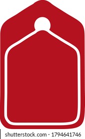 Simple Vector Design of a Discount Label in Red and White