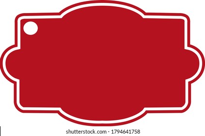 Simple Vector Design of a Discount Label in Red and White