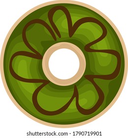 Simple Vector Design of Donut in Green