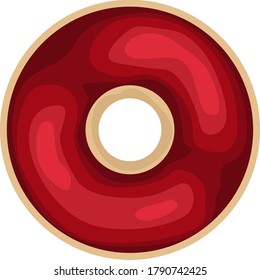 Simple Vector Design of Donut in Red