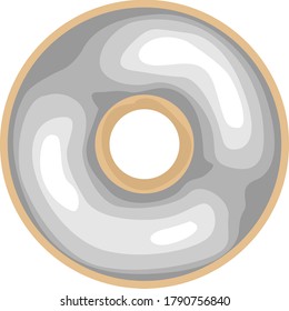 Simple Vector Design of Donut in White