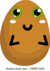 Simple Vector Design of Egg with Smile in Brown