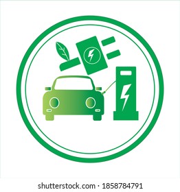 Diseño de vectores simples con ICONO de coches eléctricos