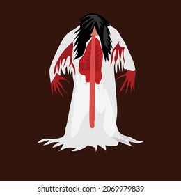 simple vector design of a female ghost