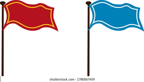 Simple Vector Design of a Flag in Red and Blue