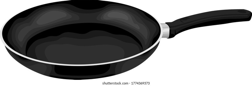 Simple Vector Design of Frying Pan in Black