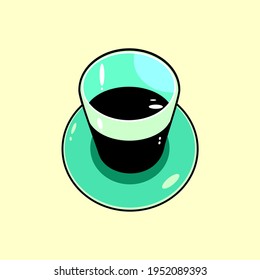 simple vector design of the glass of coffee